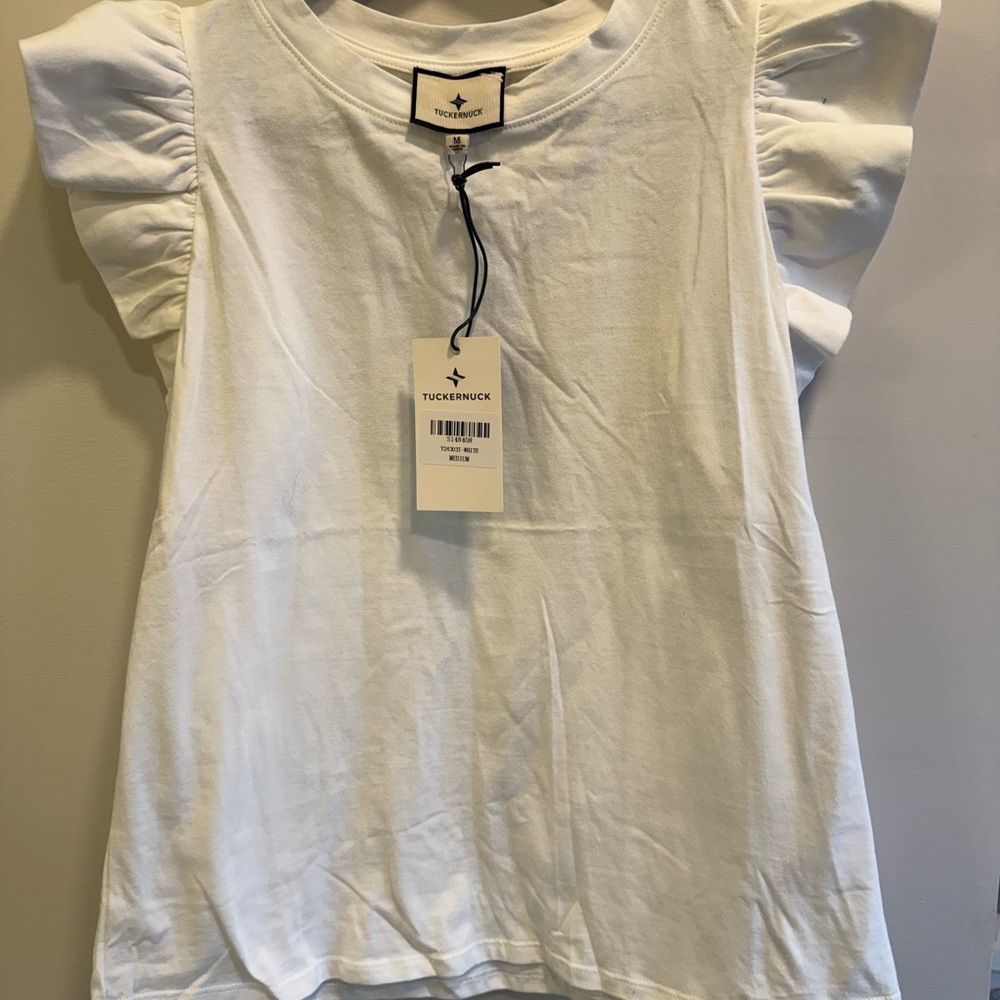 Tuckernuck White Ruffle Sleeve Blouse - Picture 3 of 3